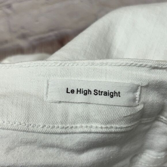 Frame Women Le High Straight Jeans Size 24 White Denim C032 -30 - Picture 10 of 16